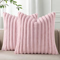 Pallene Faux Fur Plush Throw Pillow Covers 18x18 Set of 2, Luxury Soft Fluffy by PALLENE