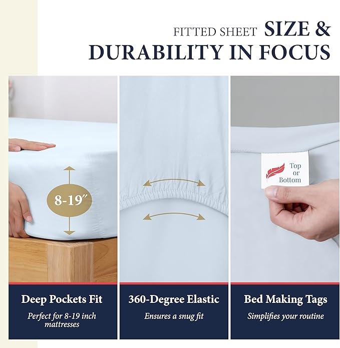 100% Egyptian Cotton Queen Size Sheets Set - Image 4