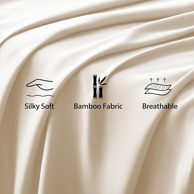 Bamboo Viscose Flat Sheets Only, 400 Thread Count Sateen Weave King Size Flat - Image 3