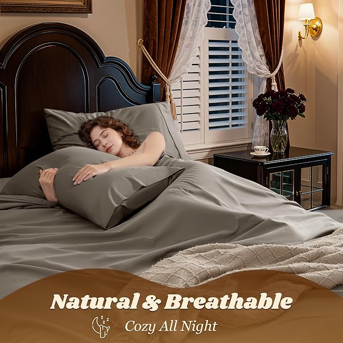 LBRO2M 1000 Thread Count 100% Egyptian Cotton Sheets Set Full Size, 4 Piece - Image 5