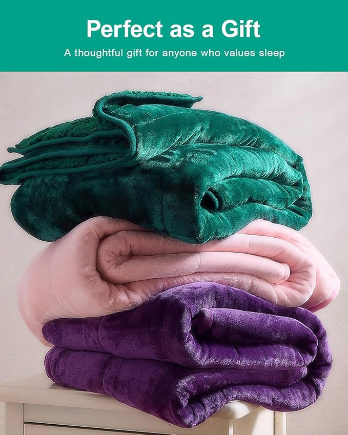 Super Fuzzy Soft Sherpa Fleece Weighted Blanket, 20 lbs Dual Sided Fluffy Heavy - Image 5