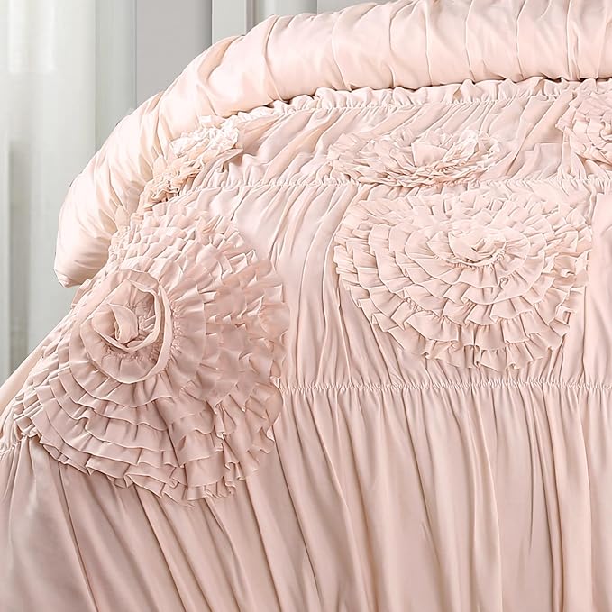 Lush Decor Serena Comforter Set, 2 Piece Set, Twin XL, Blush - Image 3