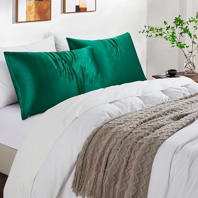 Satin Pillowcases with Zipper （20x26）, Standard Size Pillowcases Set of 2 - Image 6