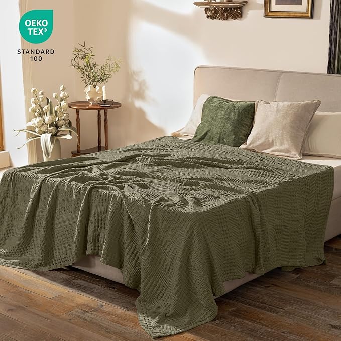 PHF Cooling Waffle Blanket Twin Size, Lightweight 60% Rayon from Bamboo & 40% - Image 4
