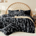 MUXHOMO Duvet Cover Full Size, Reversible Floral Black Duvet Cover Set by MUXHOMO