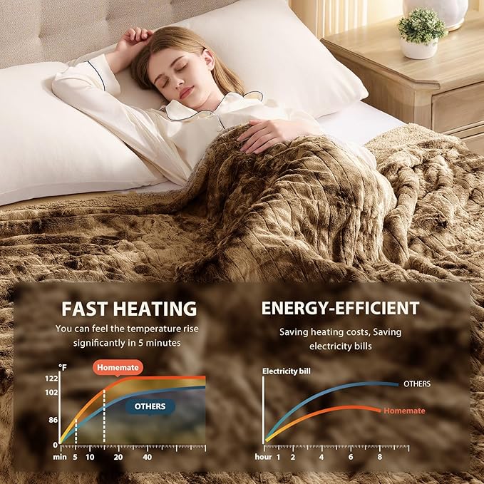 Homemate Electric Heated Blanket Queen Size - Image 4