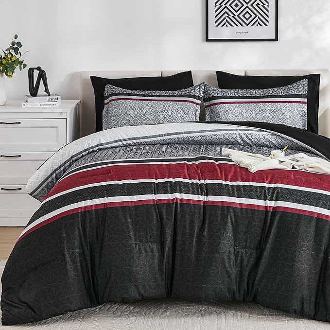 WONGS BEDDING 7 Pieces Comforter Set King Size - Image 8