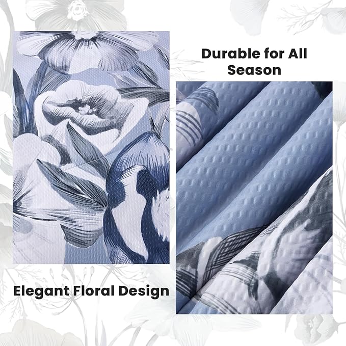 Luxudecor Floral Comforter Set Queen Size 7 Piece, Elegant Gradient Floral - Image 5