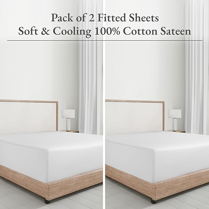 California Design Den Queen Fitted Sheets 2 Pack - Image 4