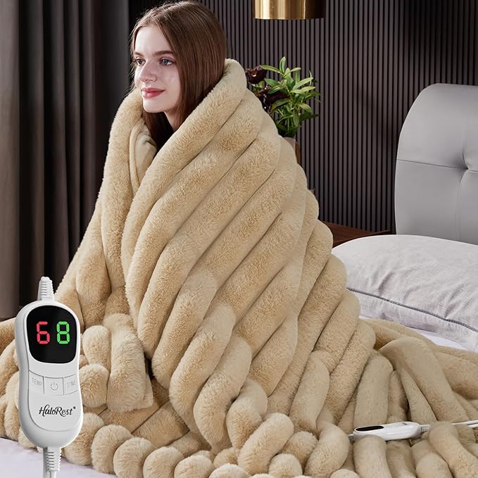 Heated Throw Blanket, Faux Fur Cozy Heating Blanket by Unknown