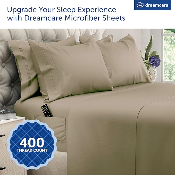 DREAMCARE King Size Sheets Set -6 pcs Breathable Cooling Bed Sheets -up to 21" - Image 5