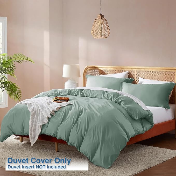 Nestl Sage Green Duvet Cover King Size - Image 2