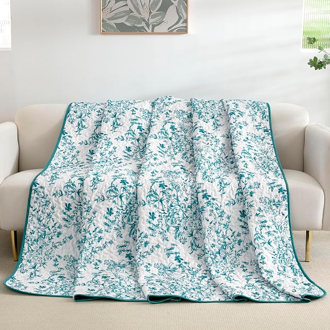 WONGS BEDDING Quilt King Size, Teal Quilt Bedding Set - Image 8