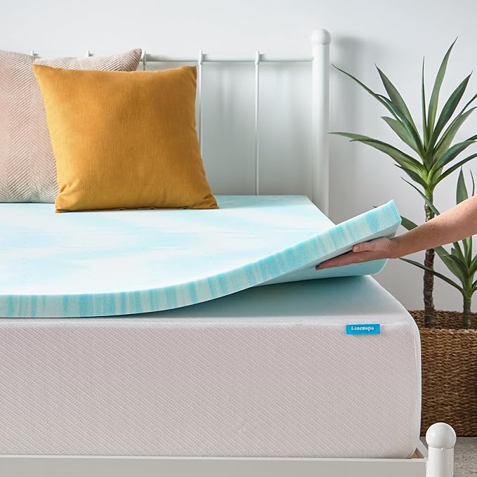 Linenspa 2 Inch Swirl Gel Memory Foam Mattress Topper, Twin XL Size – Cooling - Image 7