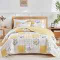 Joyreap 3 Pieces Patchwork Quilt Set California King, 102x114 inches- Yellow n by Joyreap