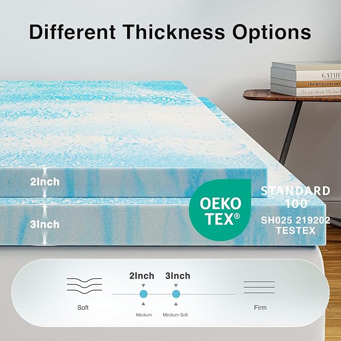 Novilla Memory Foam Mattress Topper Full - Image 6