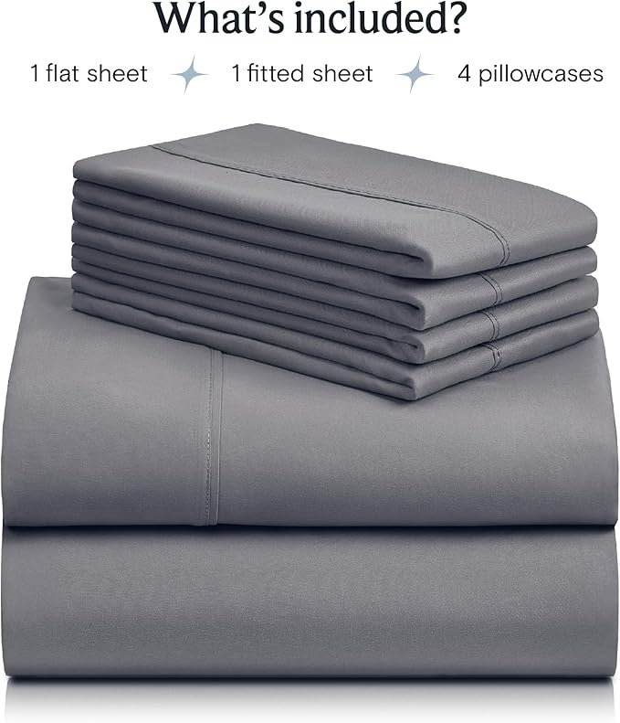 LuxClub 4 PC Queen Sheet Set, Bed Sheets Queen Size, Deep Pockets 18" Wrinkle - Image 2