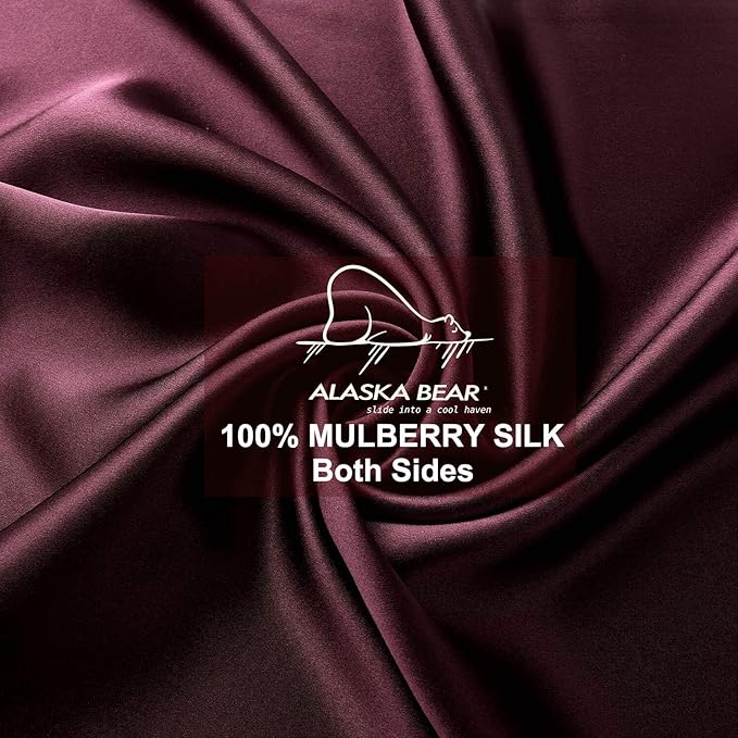 Queen Silk Pillowcase and Random Color Silk Scrunchie Gift Set ALASKA BEAR - Image 4