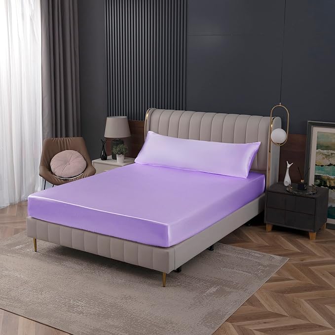 Homiest Lavender Satin Fitted Sheet - Image 7