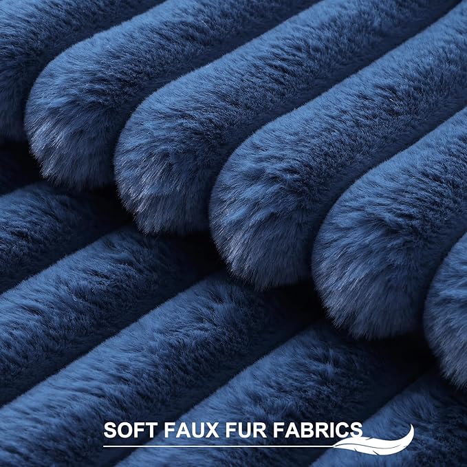 Pallene Faux Fur Plush Throw Pillow Covers 18x18 Set of 2, Luxury Soft Fluffy - Image 2