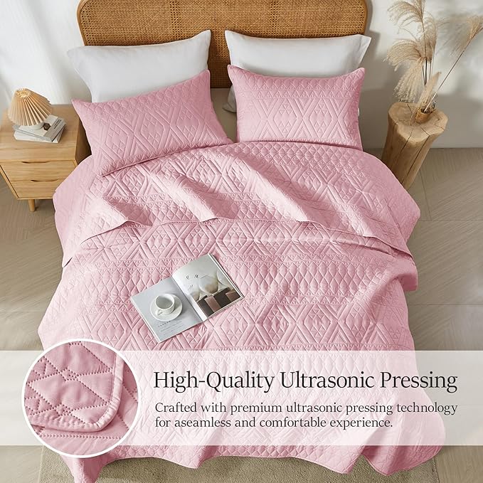 akkialla Twin Quilt Set, Boho Geometric Pattern, Soft All-Season Bedding - Image 3