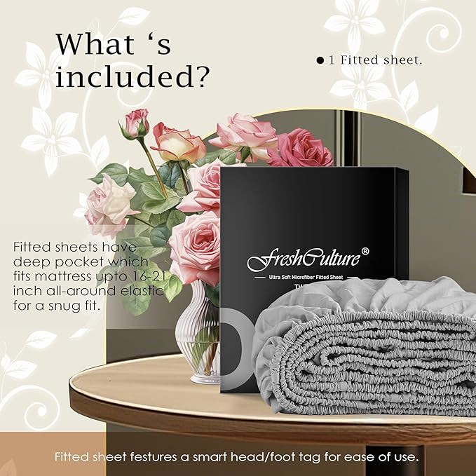 FreshCulture Full Fitted Sheet Only – Premium Hotel-Quality Fitted Sheet - Image 5
