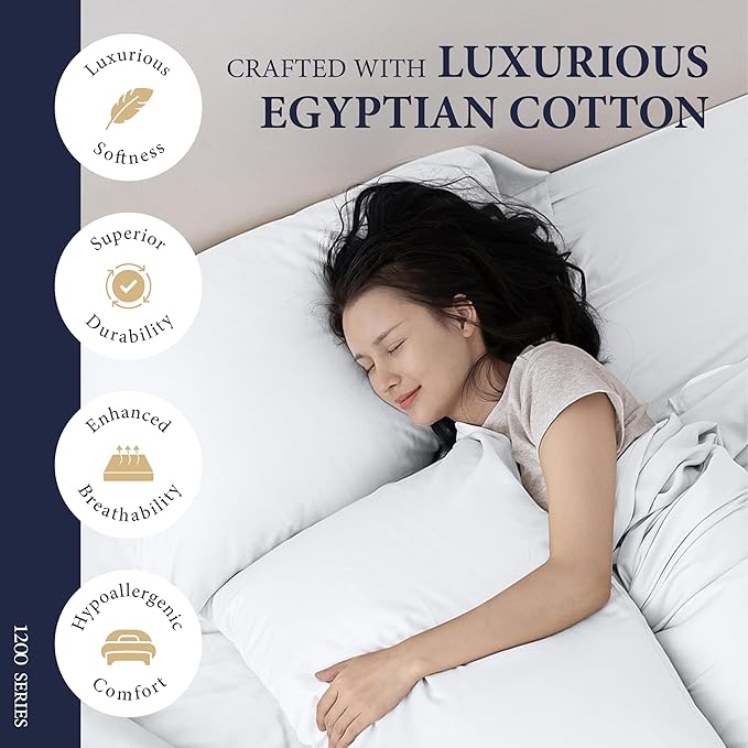 100% Egyptian Cotton King Size Sheets Set - Image 2