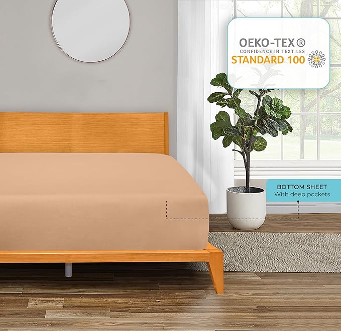 ROYALE LINENS 300 Thread Count 100% Long Staple Combed Cotton Fitted Sheet Full - Image 6