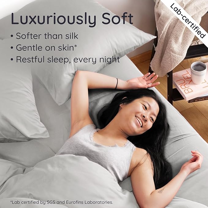 Bambaw 100% Viscose Derived from Bamboo Fitted Sheet Queen Size, Cooling Fitted - Image 4