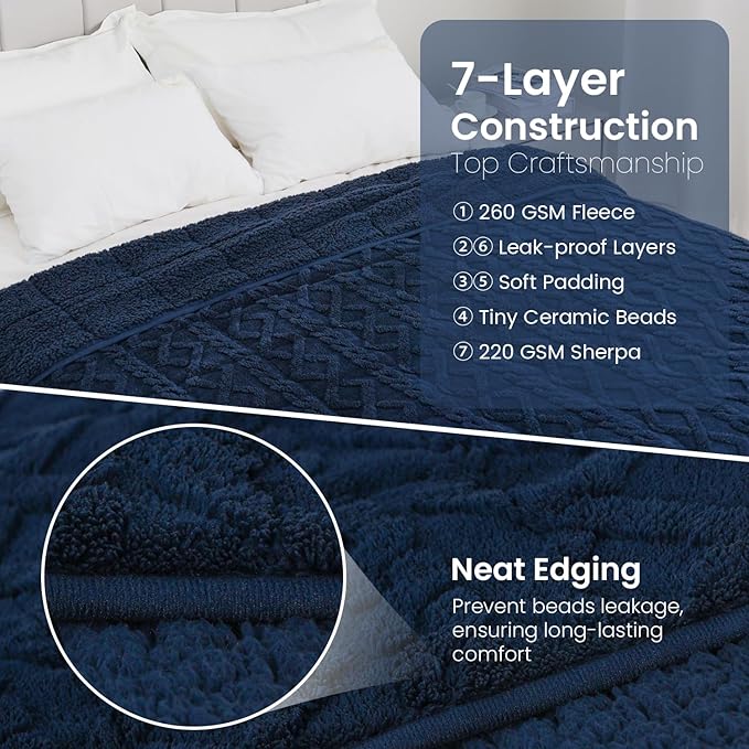 Drewin Weighted Blanket for Adults 20lbs Dual Sided Sherpa Weighted Blankets - Image 6