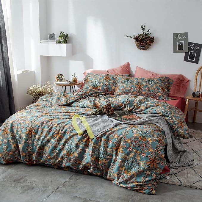 mixinni Vintage Style Garden Flower Duvet Cover Set - Image 2
