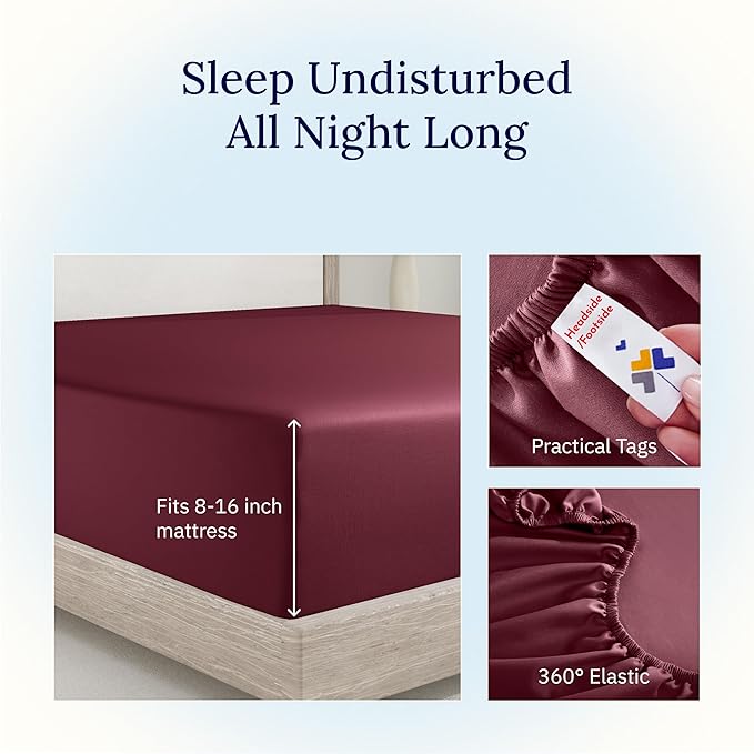 California Design Den King Size Fitted Sheet Only, Deep Pocket Soft 400 Thread - Image 5