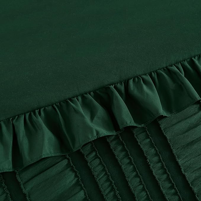 WONGS BEDDING Queen Size Comforter, Christmas Emerald Green Boho Comforter Set - Image 6