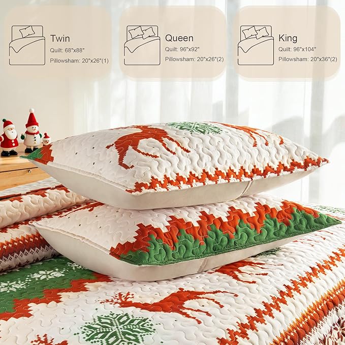 Whale Flotilla Christmas Quilt King Size, Soft Boho Floral Bedspreads - Image 4