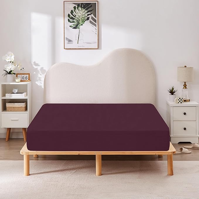 HBHLFZ Full Fitted Sheet Only, Soft Breathable Bottom Sheet - Image 6