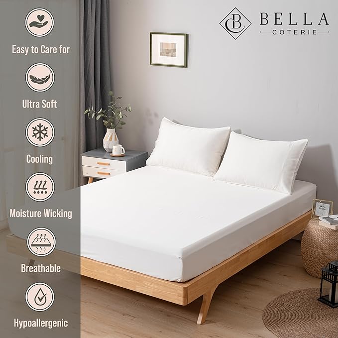 Bella Coterie Cal King Size Fitted Sheet Only | Luxury Bamboo Viscose | 100% - Image 2