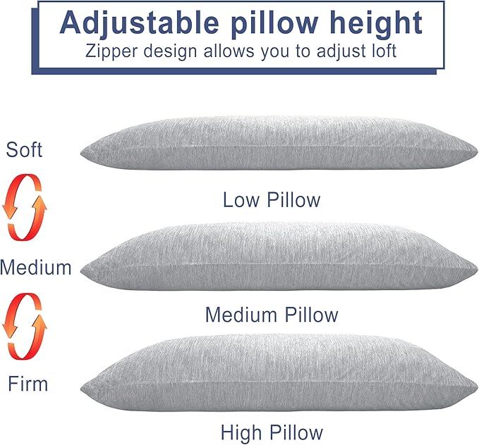 DWCN Cooling Body Pillow for Adults, 20x54 Inch Light Grey - Image 4