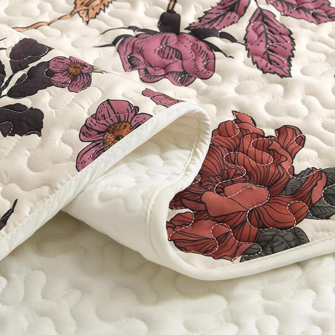Litanika Floral Light Beige Quilt Queen Size - Image 5