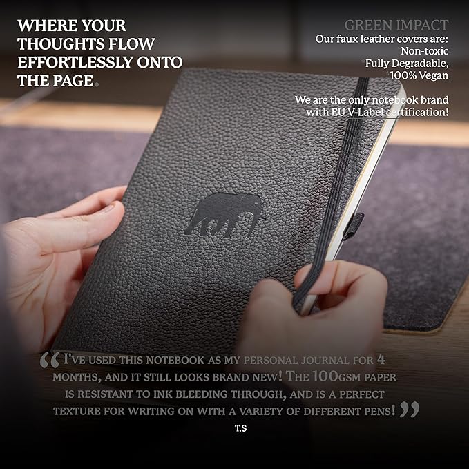 Dingbats A5 Wildlife Lined Notebook Journal - Premium Vegan Leather Softcover Executive Journal for Women & Men - Work, Note Taking, Writing & Travel-DeskoryOffice