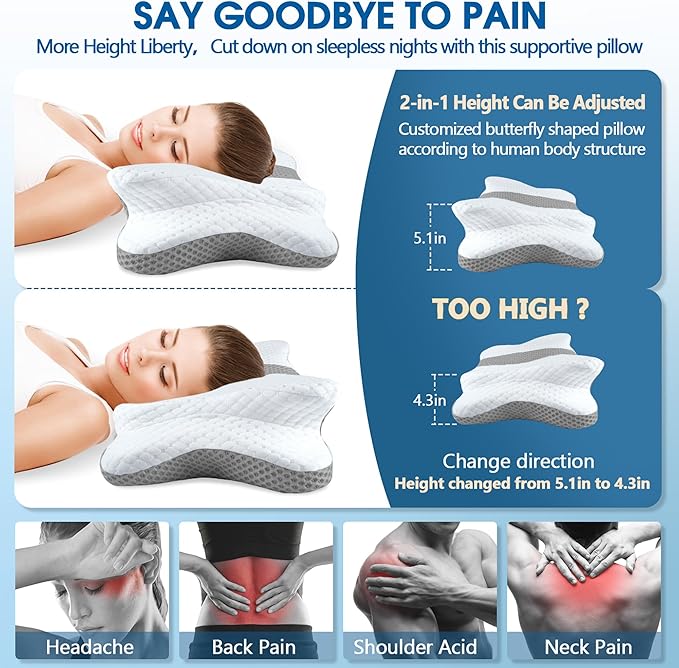 CHxxy Memory Foam Pillows, Cervical Pillow - Image 2