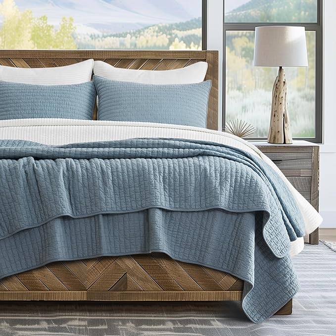 EVERGRACE x Kinsey Walsh Cross Stitch Pre-Washed Cotton Quilt Bedding Set Queen by EVERGRACEHOME