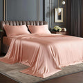 BEDELITE Satin Sheets Twin XL Size Bed Set, Luxury Soft Coral Pink Silky Sheets by BEDELITE