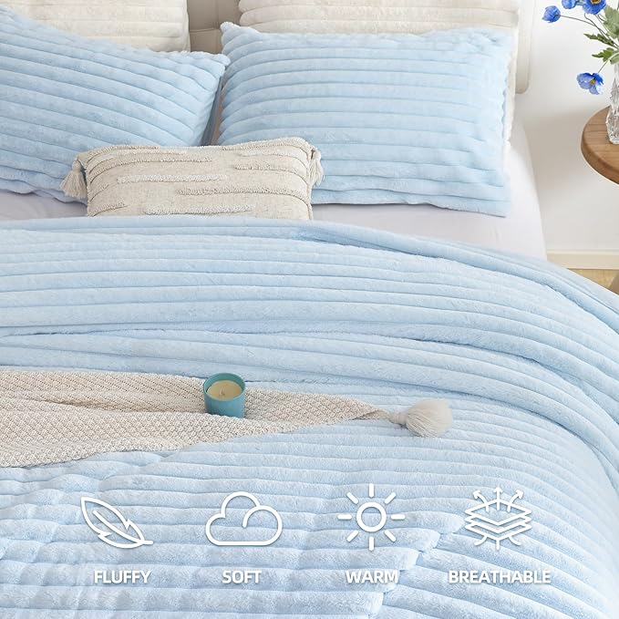 Smoofy Fluffy King Size Comforter Set 3 Pieces - Image 2
