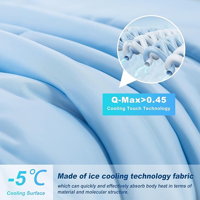 Cooling Comforter Queen Size, Double-Sided Cold Tech Fabric Quilted Bed - Image 2
