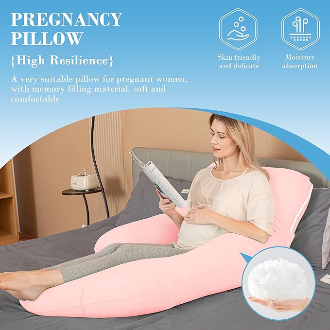 Cute Castle Cooling Cover Pregnancy Pillows, Soft U-Shape Maternity Pillow - Image 4