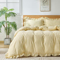 Gingham Duvet Cover King Size, 3 Pieces Soft Breathable Microfiber Plaid by Kisswish