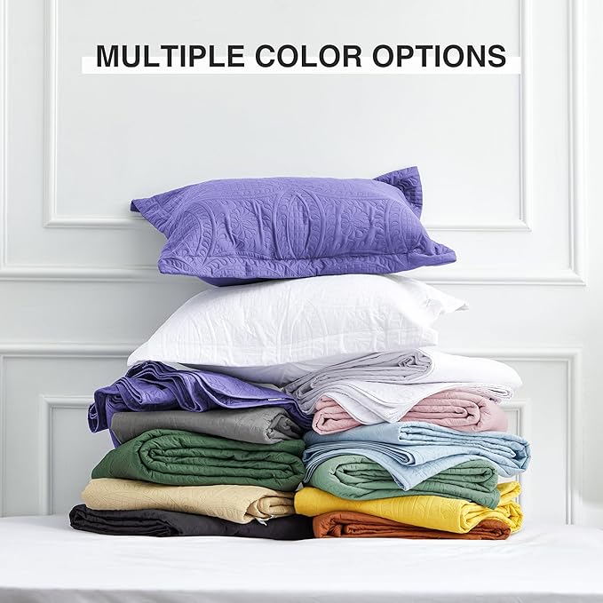 Love's cabin Oversized King Size Quilt Bedding Set Deep Purple Bedspreads - Image 8