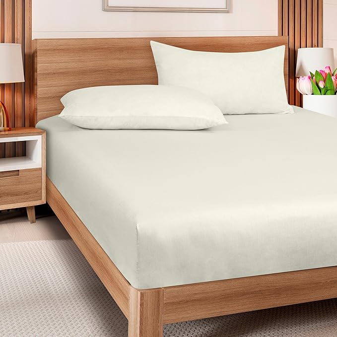 ROYALE LINENS 300 Thread Count 100% Long Staple Combed Cotton Fitted Sheet Full - Image 8