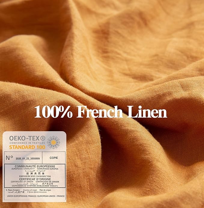 Simple&Opulence 100% Washed Linen Euro Shams 26'' x 26'' Pack of 2, Basic Style - Image 2