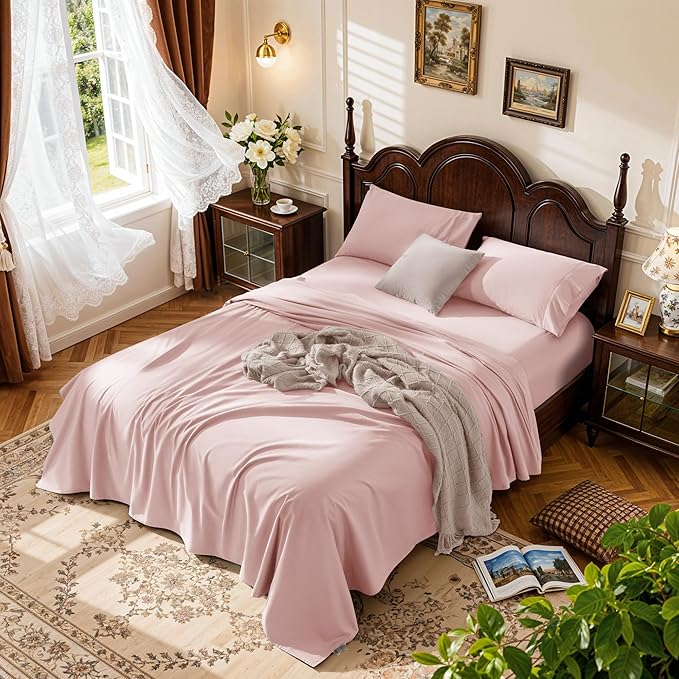 LBRO2M 1000 Thread Count 100% Egyptian Cotton Sheets Set Full Size, 4 Piece by LBRO2MBedding
